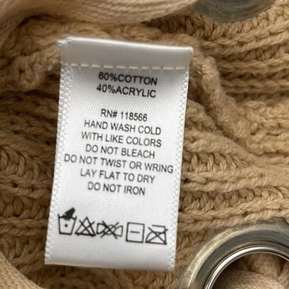 Sheryl Crow Women Tan Sweater With Side Tie Detail Sweater Size S